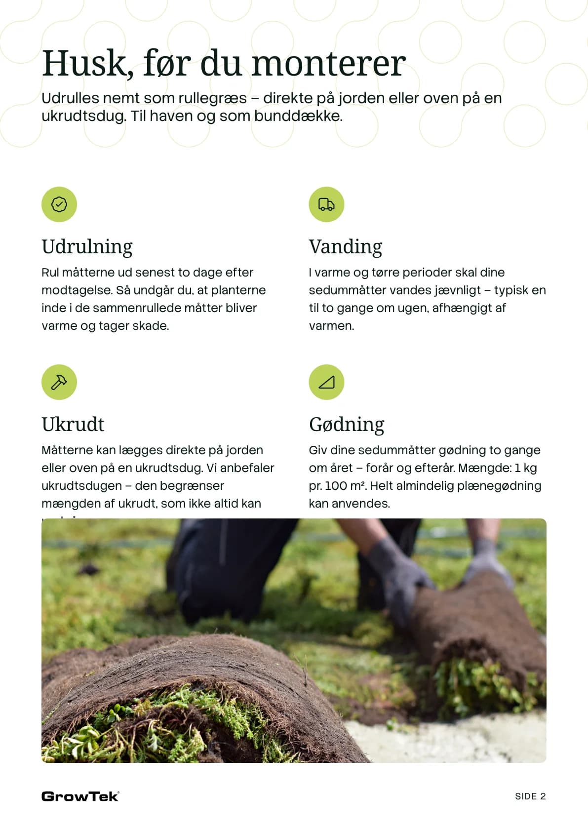 NordicMat guide, page 2: four things to know before laying it