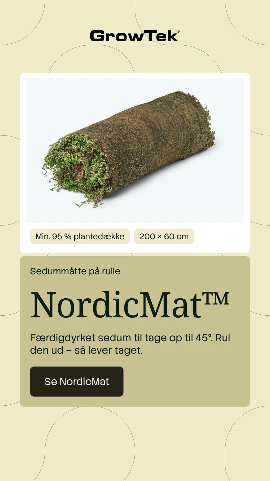 Instagram story for NordicMat, a sedum mat on a roll